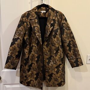 Floral Gold and Black Women's Blazer NWT